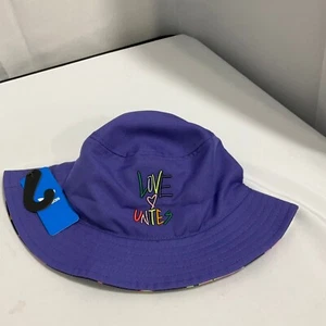 Adidas Bucket Hat Mens One Size Purple Pride Reversible Love Unites  - Picture 1 of 8