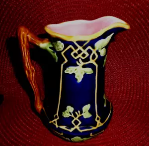 Vintage J. Willfred Sadek Krug Milchkännchen Majolika Kobalt Dunkelblau Rankengriff - Bild 1 von 5
