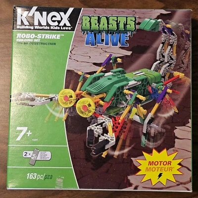 Conjunto de construção modelo 3D Knex Beasts Alive 163 peças brinquedo de aprendizagem infantil Robo Strike - Imagem 1 de 4