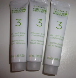 3 TUBES OF CLAIROL NATURAL INSTINCTS BRILLANT SHINE CONDITIONER - Imagen 1 de 2