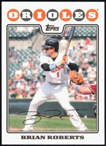 2008 Topps #355 Brian Roberts Baltimore Orioles FACSIMILE AUTO Baseball Card - Picture 1 of 2