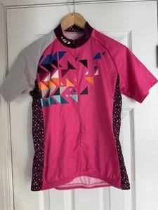 Louis Garneau Women’s Pink Confetti 3/4 Zip Cycling Jersey - Size M - Picture 1 of 2