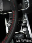 FOR LEXUS LS 400 95-00 BLACK LEATHER STEERING WHEEL COVER DARK RED DOUBLE STITCH