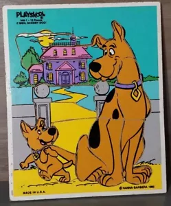 Vintage Playskool Wooden Puzzle C'Mon Scooby Doo Scrappy Doo 15pcs 340-1 1980 - Picture 1 of 1