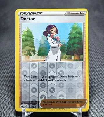 Doctor Reverse Holo 2021 Pokemon TCG SWSH Chilling Reign Trainer Card 134/198 - Image 1 of 2
