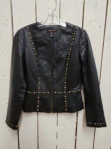 Chaqueta con tachuelas de cuero negra Shape FX - talla 6 CR - Imagen 1 de 13
