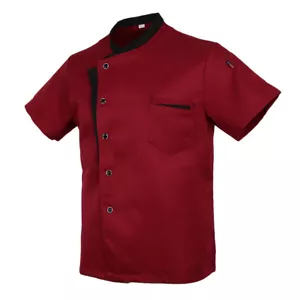 Unisex Chef Jacket Coat Short Sleeves Shirt Kitchen Restaurant Uniform - Picture 1 of 8