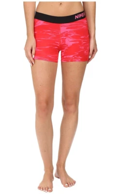 NEW! NIKE PRO COOL [S] Women's 3.0" COMPRESSION Yoga Shorts-Red/Black 849310-639 - Image 1 of 2