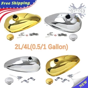 0.5/1 Gallan Gas Petrol Tank Cap Chromed Color Fit 49 60 66 80 cc Motorized Bike - Picture 1 of 17