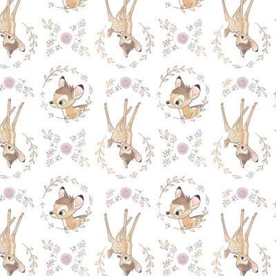 BTHY Sweet Bambi Woodland Forest Dreams w/ Metallic Cotton Fabric By 1/2 Yard - Image 1 of 2