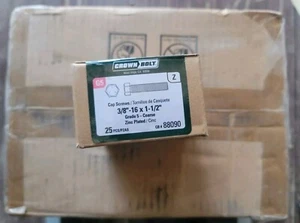 (450) Stk. 3/8-16 x 1-1/2" Sechskantschraube verzinkt Grade 5 Zylinderschraube Grobgewinde - Bild 1 von 3