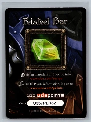World of Warcraft TCG 2008 Felsteel Bar 100 UDE Points WOW Expired Code - Image 1 of 2