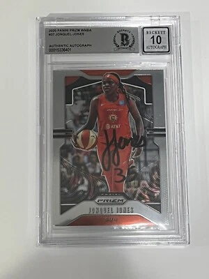 JONQUEL JONES SIGNED 2020 PANINI PRIZM CARD #37 BAS AUTOGRAPH GRADE 10 Liberty - Image 1 of 2