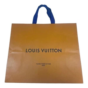 Louis Vuitton Designer Shopping Bag Tote Gift Fabric Blue Handles Large 15x13 - Picture 1 of 5