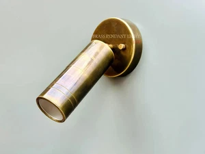 Antique Brass Adjustable Focus Light | Wall Mounted Brass Sconce | Angle Ceiling - Picture 1 of 10