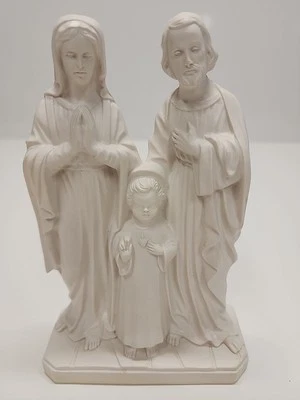 Estatuilla de colección de la Sagrada Familia de plástico blanco 7-1/2" estatua de Jesús María José Foto 1 de 4