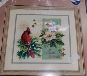 Vervaco Cardinal Winter Miracle Counted Cross Stitch Kit w/Gold Metallic Threads - Picture 1 of 4