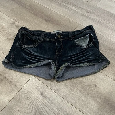 Vanilla Star Size 9 Jean Short Shorts With Floral Edging Detail - Image 1 of 4