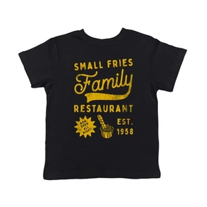 Toddler Small Fries Family Restaurant T Shirt Funny Diner Joke Tee For Kids - Picture 1 of 7