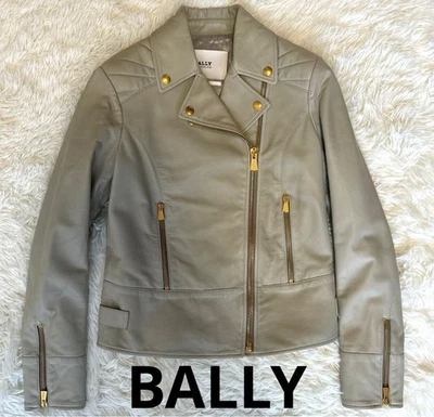 BALLY Leather Riders Jacket Double Sheepskin Size 38 Used with Cover - Image 1 of 4