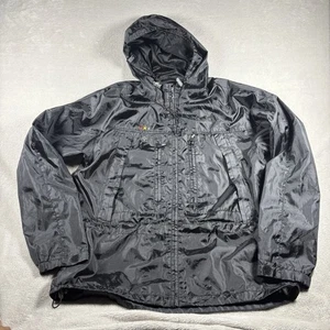 LRG Windbreaker Jacket Lifted Research Group Men’s XL Black Hoodie Y2K #3128 - Picture 1 of 10