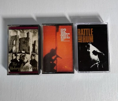 U2 - Cassette Tape Album Bundle Job Lot Island Records Rattle And Hum Etc X 3 - Image 1 of 3