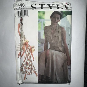 Style 2440 Misses' Dress Sewing Pattern Button Front Fit Flare + Collar Sz 6-16 - Picture 1 of 5