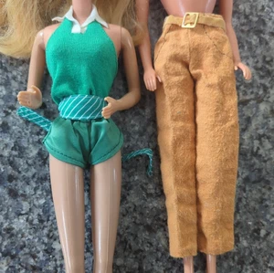 Vintage Barbie 1980's "B Active" Green Halter Top Mixed Clothing Shorts lot TLC - Picture 1 of 13