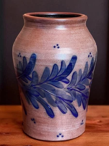 Vintage 1993 Beaumont Brothers S. Rucker Pottery Large Crock Jar - Picture 1 of 10