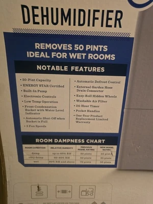 Осушитель GE APHL50LB 50 пинт со встроенным насосом *б/у* со шлангом - Изображение 1 из 4