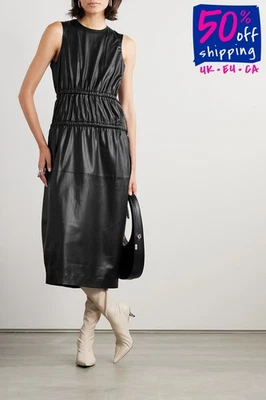 RRP €775 PROENZA SCHOULER PSWL Midi Dress US2 UK6 IT38 XS Black Drawstring - Image 1 of 4