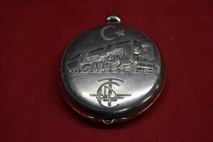 MEMON 17 Rubis Taschenuhr T.C.D. Demyriolu Türkische Staatsbahn * FUNKTIONIERT - Bild 1 von 13