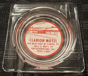 Vintage Clarion Motel US Route 322 PA Glass ACL Ashtray  Pennsylvania - Picture 1 of 4