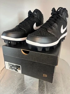 Air Jordan 1 Retro MCS Baseball Cleats Black White AV5354-001 Men's Size 8 - Picture 1 of 8