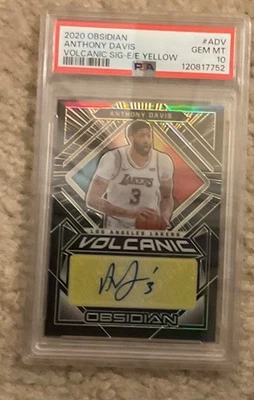 2020 Panini Obsidian Anthony Davis Volcanic Yellow Auto /10 Psa 10! - Image 1 of 2