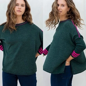 Maglione maglia oversize Mersea verde Catalina taglia XL taglia unica minimalista vacanza - Foto 1 di 7
