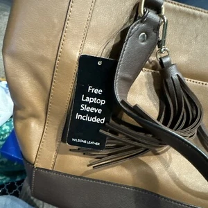 NEW Wilson's Leather Madison Laptop Tote No Laptop Sleeve Included $200 Retail - Picture 1 of 10