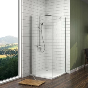 Duschkabine 75x90 90x80 80x80 Duschabtrennung Schwingtür mit Seitenwand Echtglas - Bild 1 von 14