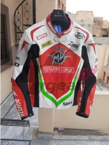 WWS MV AGUSTA Riding Jacket MOTORBIKE LEATHER JACKET ALL SIZE AVAILABLE - Picture 1 of 4