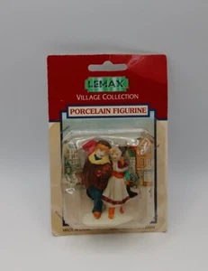 Estatuilla de porcelana vintage Lemax colección Walking Village niño y niña - Imagen 1 de 4