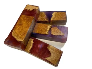 Qualité Stabilisé Marron Mallee Hybrid Burl Couteau Vierges #514 À Ewz 1.5 X 1 X - Picture 1 of 8