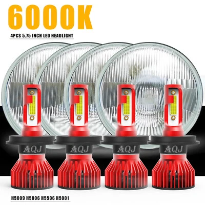 4PCS 5.75" 5-3/4" Round LED Headlights for GMC-C15 C1500 1961-1972 Pickup C2500 Foto 1 de 4