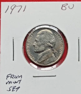 USA Münze 1971 Jefferson Nickel Stempelglanz Form Mint Set - Bild 1 von 2
