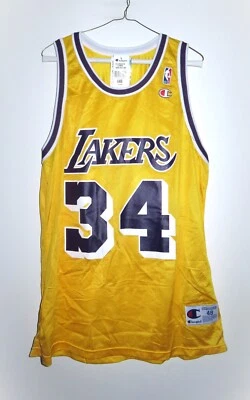 New Original Shaquille O'Neal Los Angeles Lakers Champion Home Gold Jersey 48 XL - Image 1 of 4