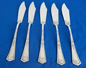 Henniger Jugendstil Besteck 5 Fischmesser 20er Art. 1524/02.25 - Picture 1 of 3