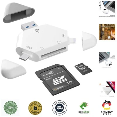3-in-1 SD-Kartenleser für iPhone/iPad und USB-C/USB-A Geräte, Plug & Play - Bild 1 von 4
