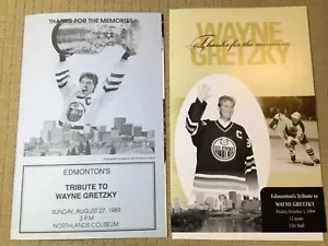 Wayne Gretzky August 27, 1999 AND October 1, 1999 Tribute Programs MINT - Picture 1 of 6