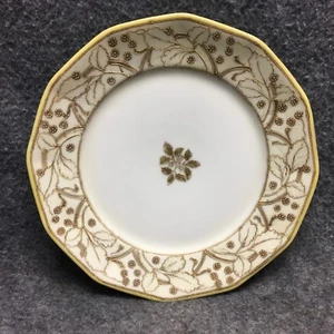 Piatto pranzo RC Nippon dipinto a mano 12 lati con doratura oro diametro 8-1/2" - Foto 1 di 7