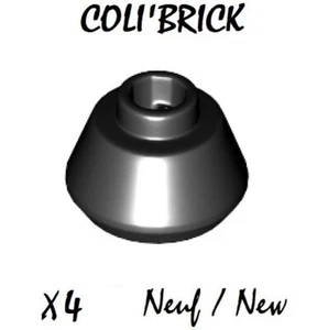Lego 33492 - 4x Brique Cone 1 1/2x1 1/2x2/3 Truncated - Noir / Black - NEUF - Imagen 1 de 1