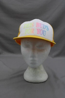 Vintage Screened Trucker Hat - This Buds For You Puffer Graphic - Adult Snapback - Image 1 of 4